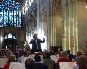 Bjorn Bantock rehearsing SASO in the Abbey.